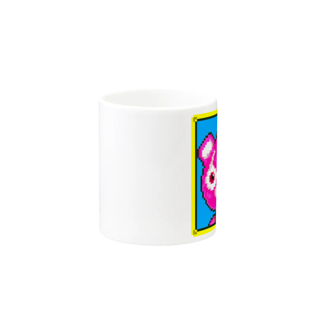 Cartoon☆style☆Fortniteのピンクのくまちゃんドット絵 Mug :other side of the handle