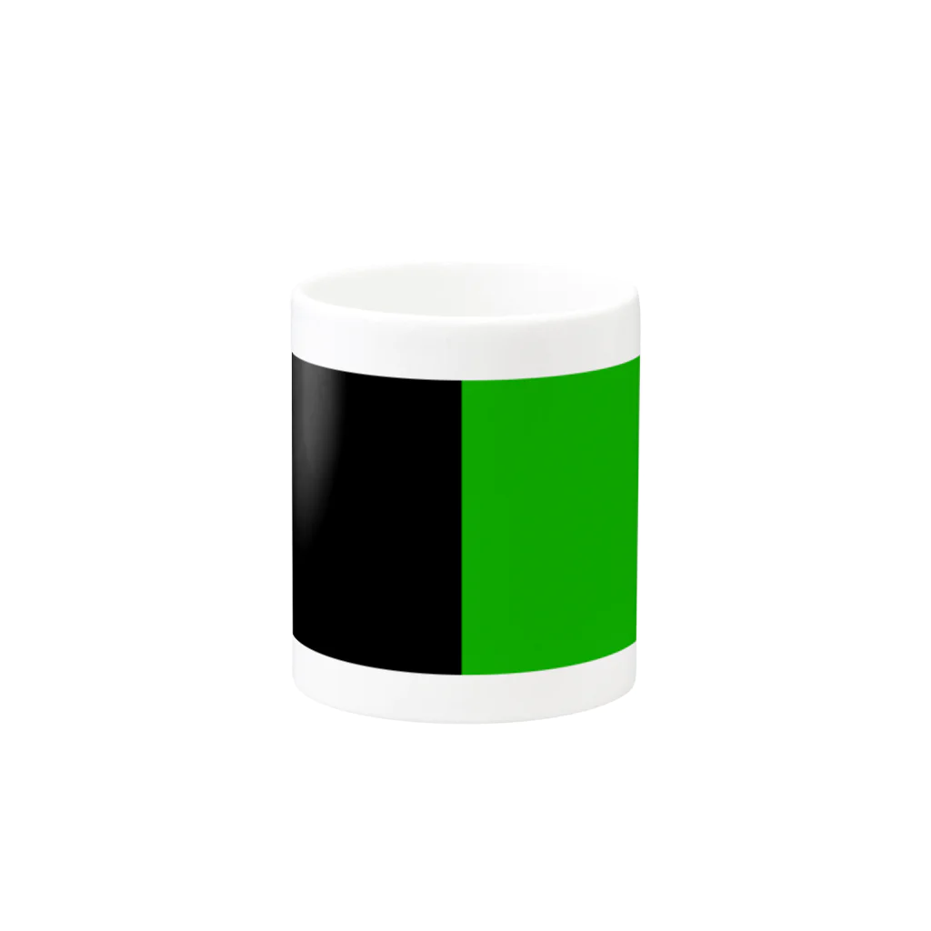 手描きのエトセトラの黒×緑 ２色バイカラー マグカップの取っ手の反対面