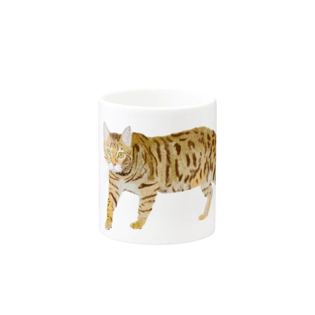 小鳥と映画館の虎 猫 トイガー 大 Mug :other side of the handle