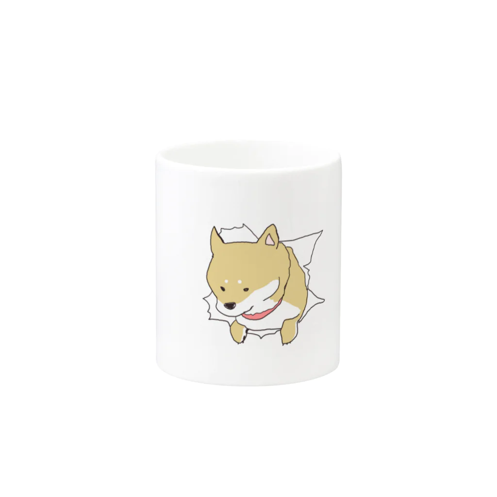 順扇堂の突きぬ犬（茶） Mug :other side of the handle