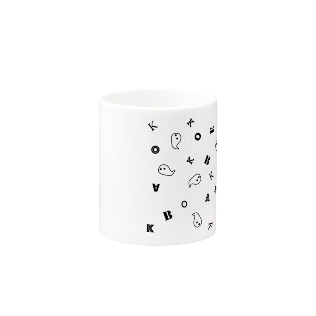 YOO GRAPHIC ARTSのおばけ（名前はまだない） パターン ブラック Mug :other side of the handle