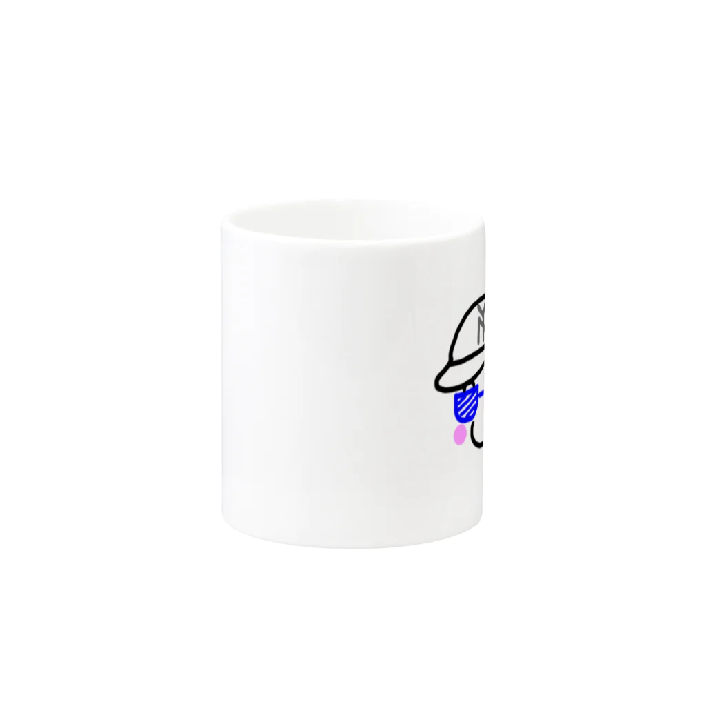 ブラックふくろう🦉のまちゃ(似顔絵) Mug :other side of the handle