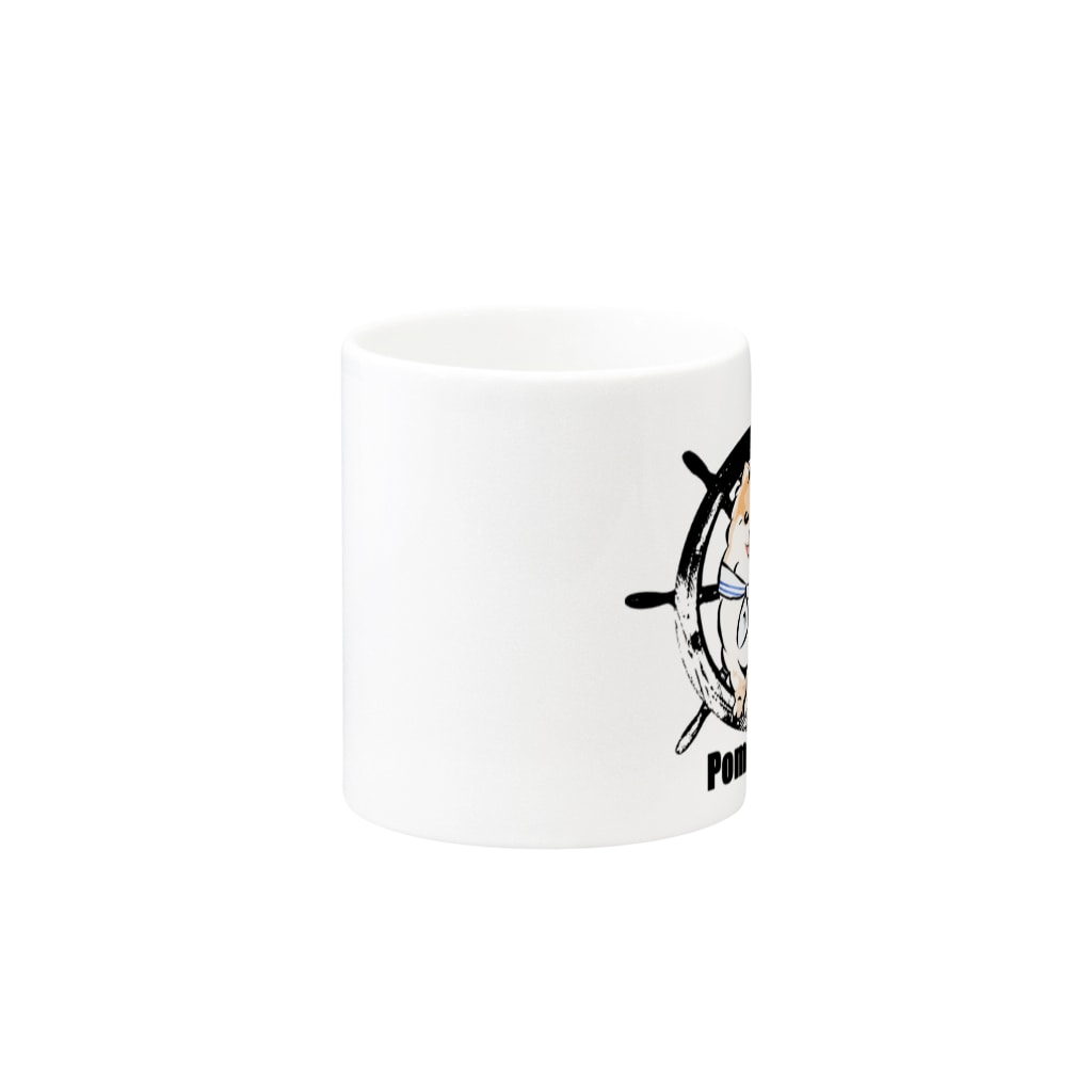 犬グッズの店しえるぶるーのマリンだワン！　ポメラニアン Mug :other side of the handle