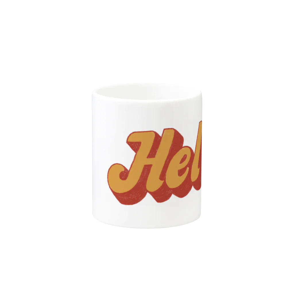 コノデザインのCat says hello Mug :other side of the handle