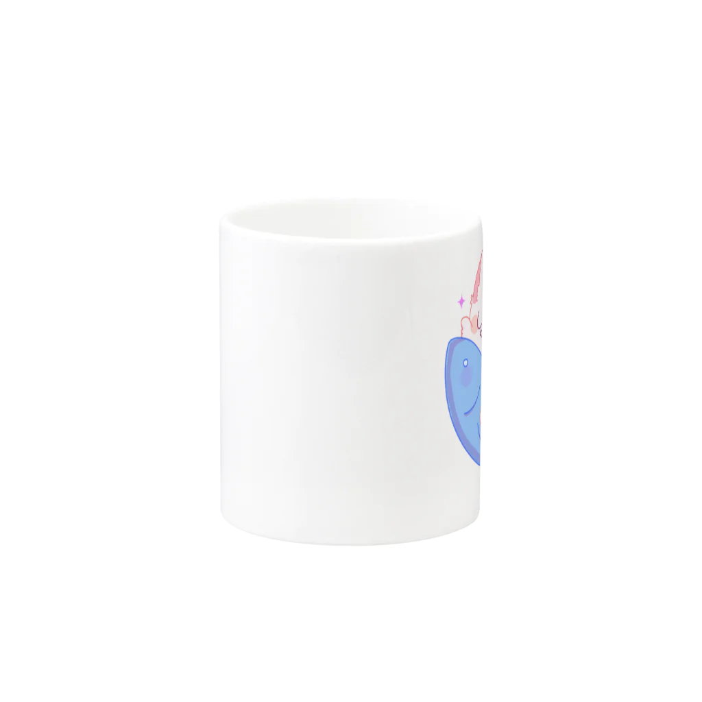 ちょこっぷのお魚大好きねこまるくん Mug :other side of the handle