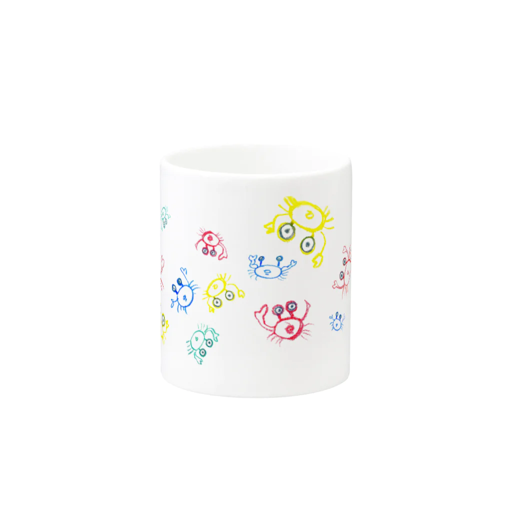 ふぁるのカラフルなカニたち(大量発生ver.) Mug :other side of the handle