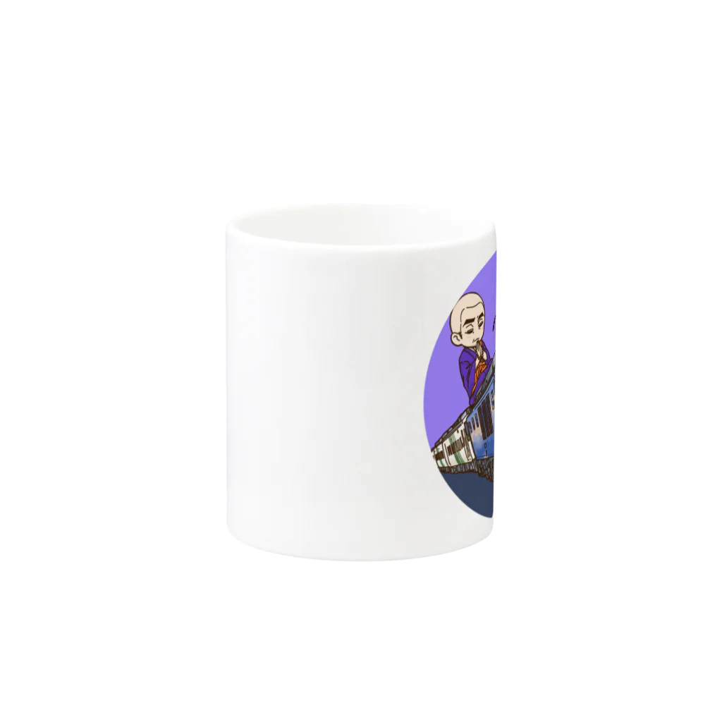 鉄道博士 / Dr.Railwayの鉄道宗 僧侶 尺束 Mug :other side of the handle