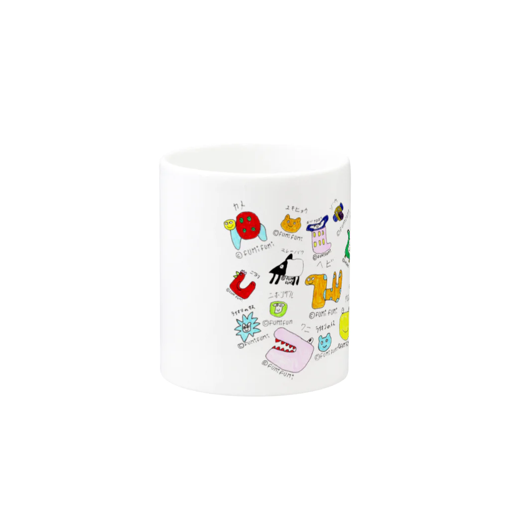 FUMIFUMIのFUMIFUMIゆかいななかま Mug :other side of the handle