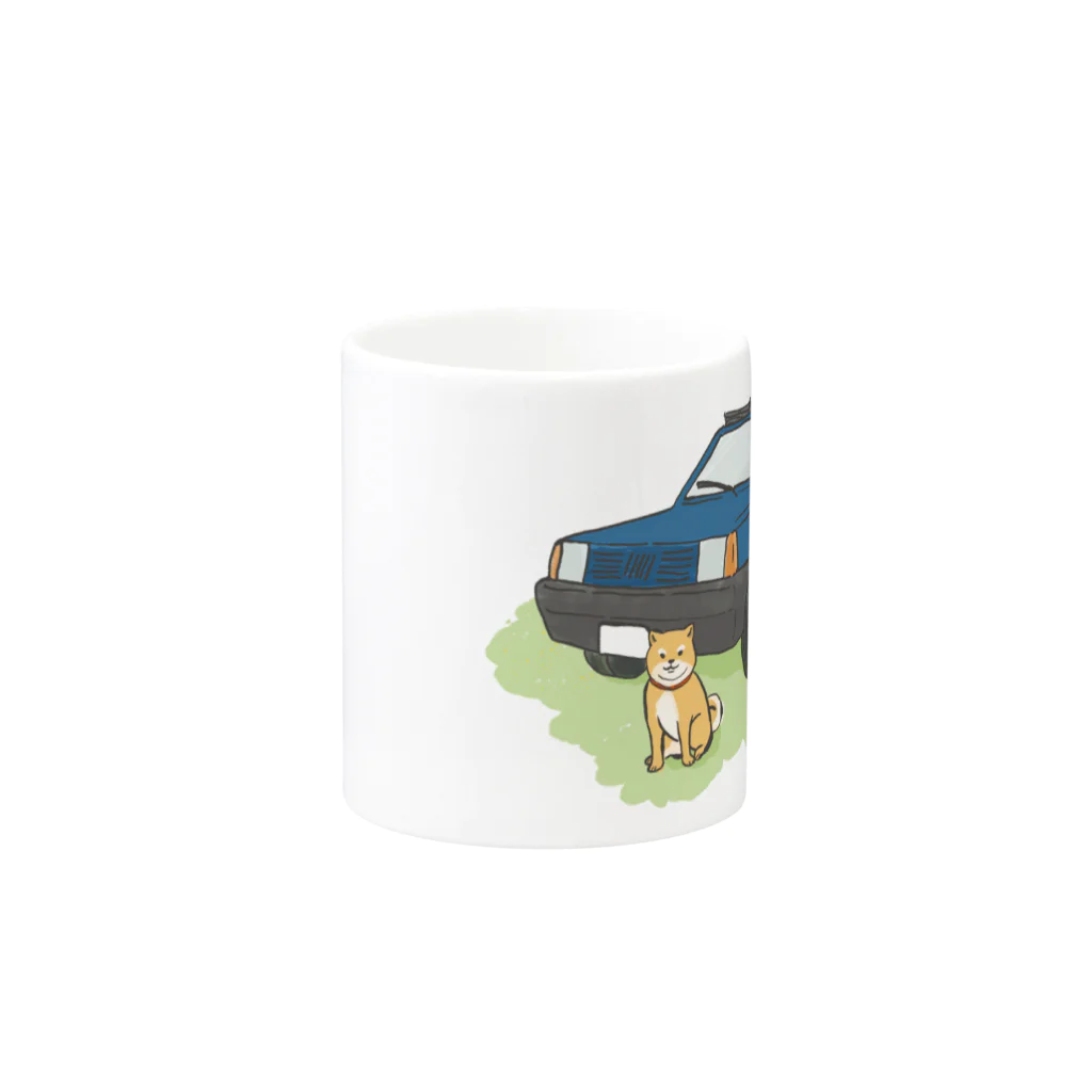 pandaticsの【青】ぱんだといぬ Mug :other side of the handle