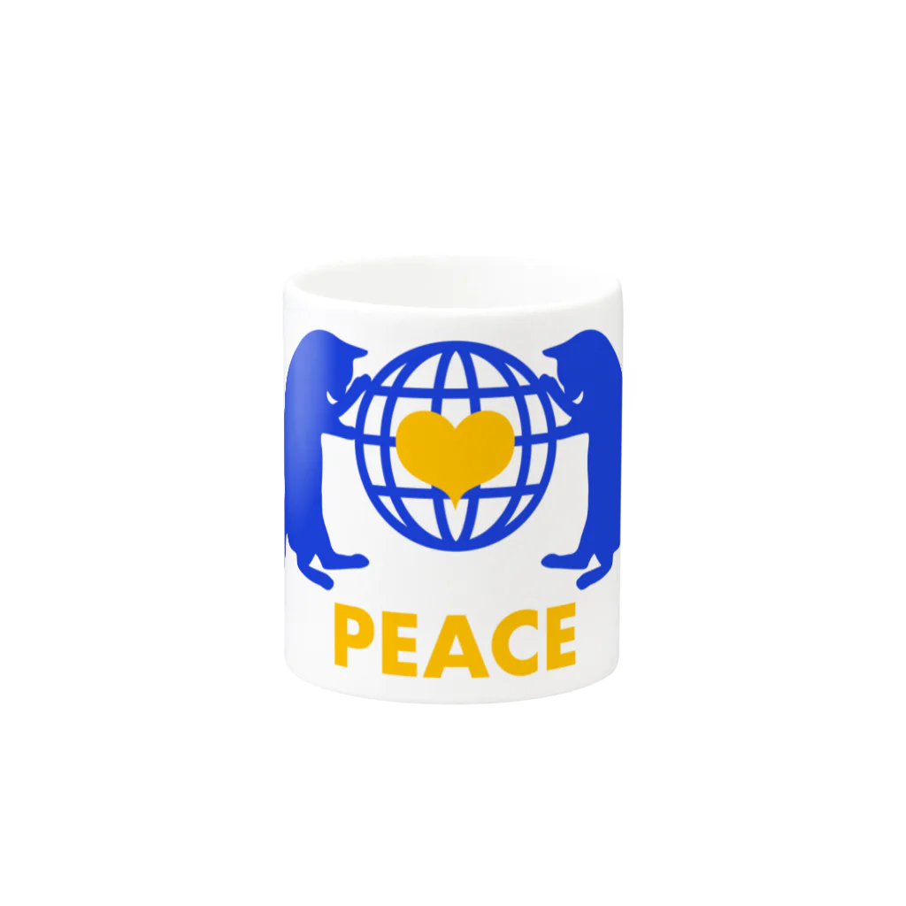 保護猫支援ショップ・パール女将のお宿のpeace  Mug :other side of the handle