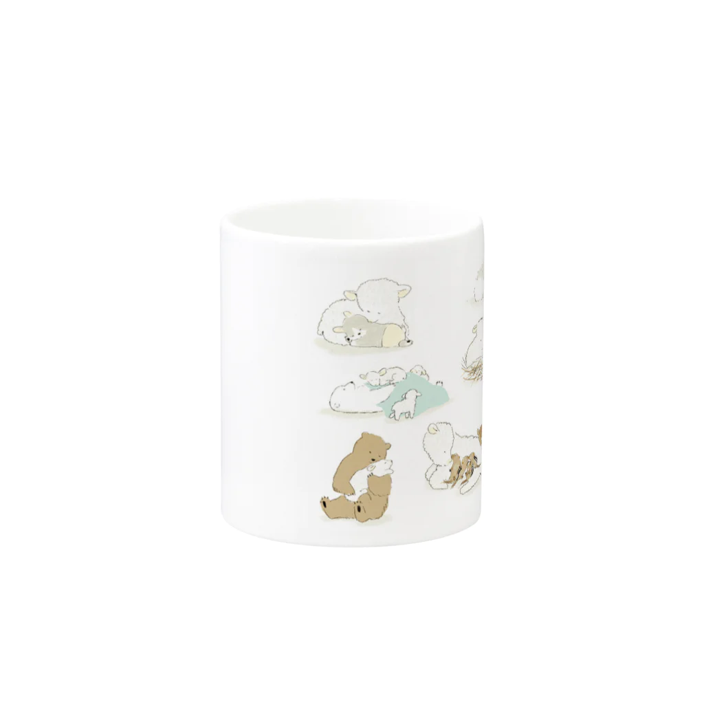 ももろ のねんね羊 Mug :other side of the handle