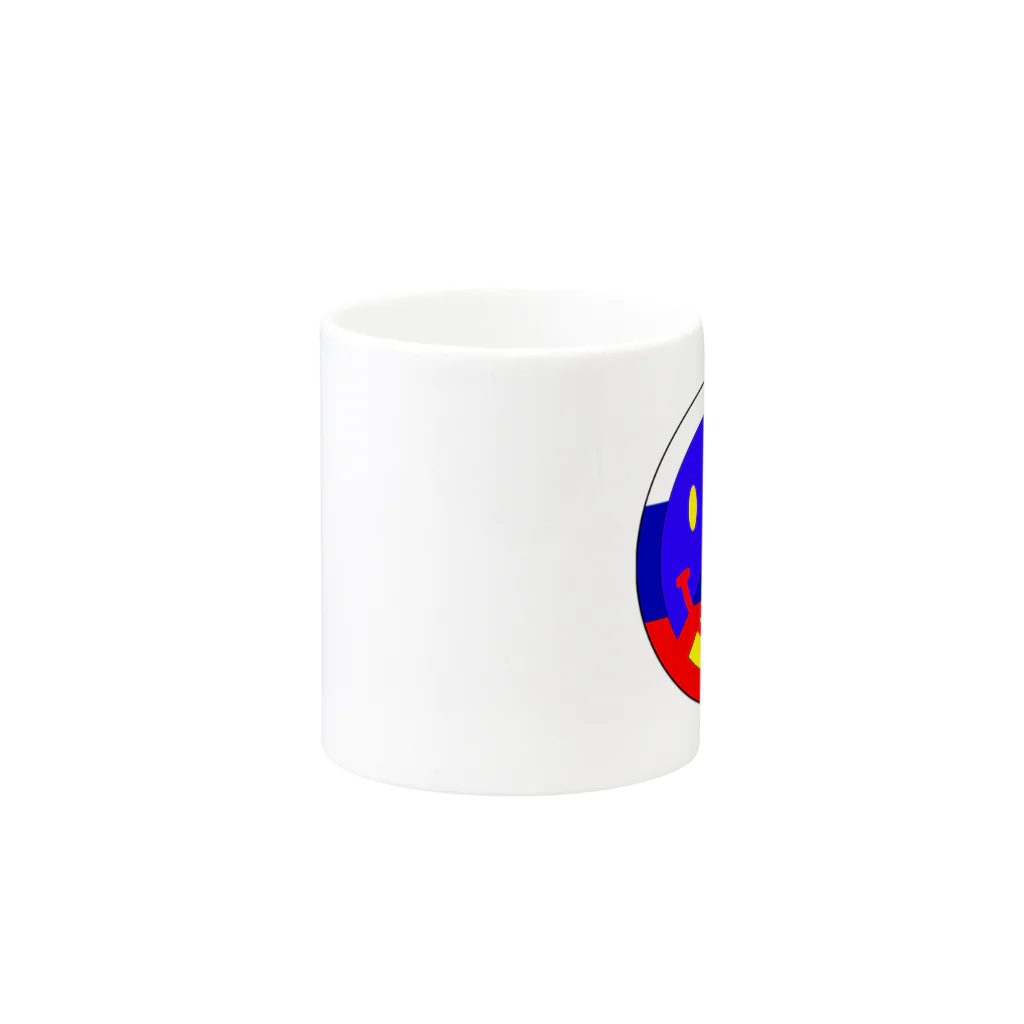 アインシュタインキャットのダブルピース（ロシアウクライナの平和） Mug :other side of the handle