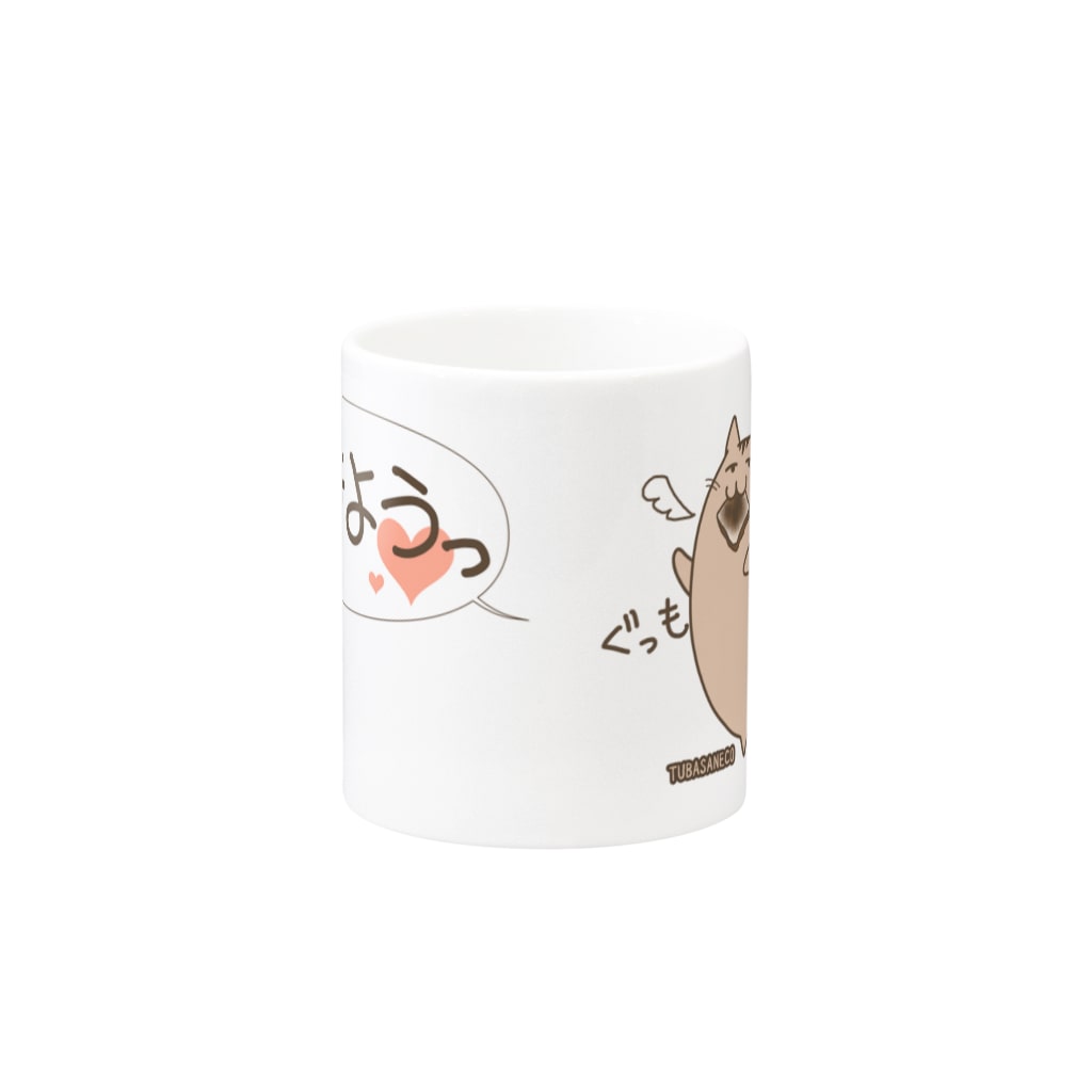 AtelierOne-SUZURIshopのつばさねこマグカップ Mug :other side of the handle