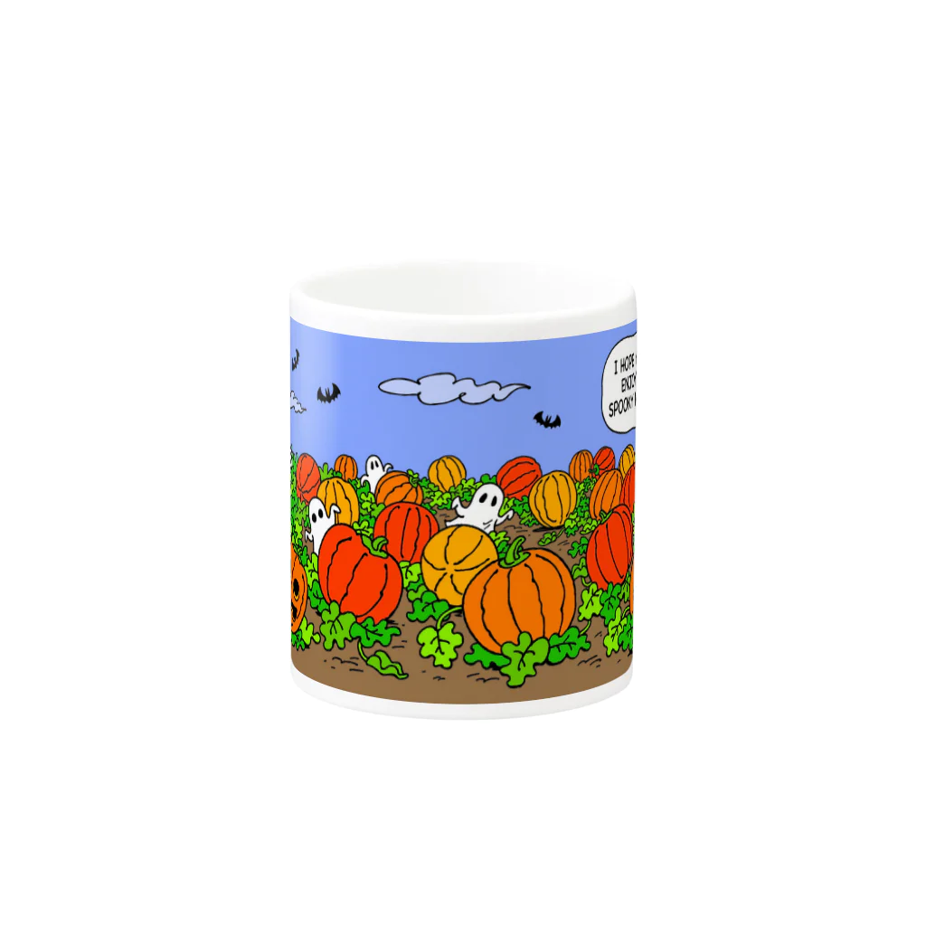 ヨーヨーの日常アソートのカボチャ畑の夜［Pumpkin field night］ Mug :other side of the handle