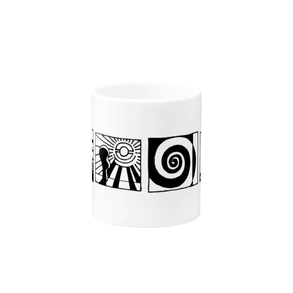 太陽の眼の太陽の眼 文字絵(黒/横長) Mug :other side of the handle