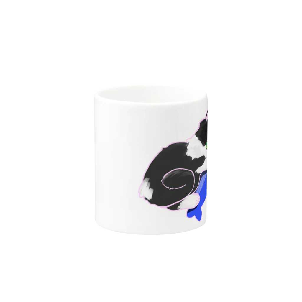 きねぶち温泉のねこのきょうちゃん（くじらを添えて） Mug :other side of the handle