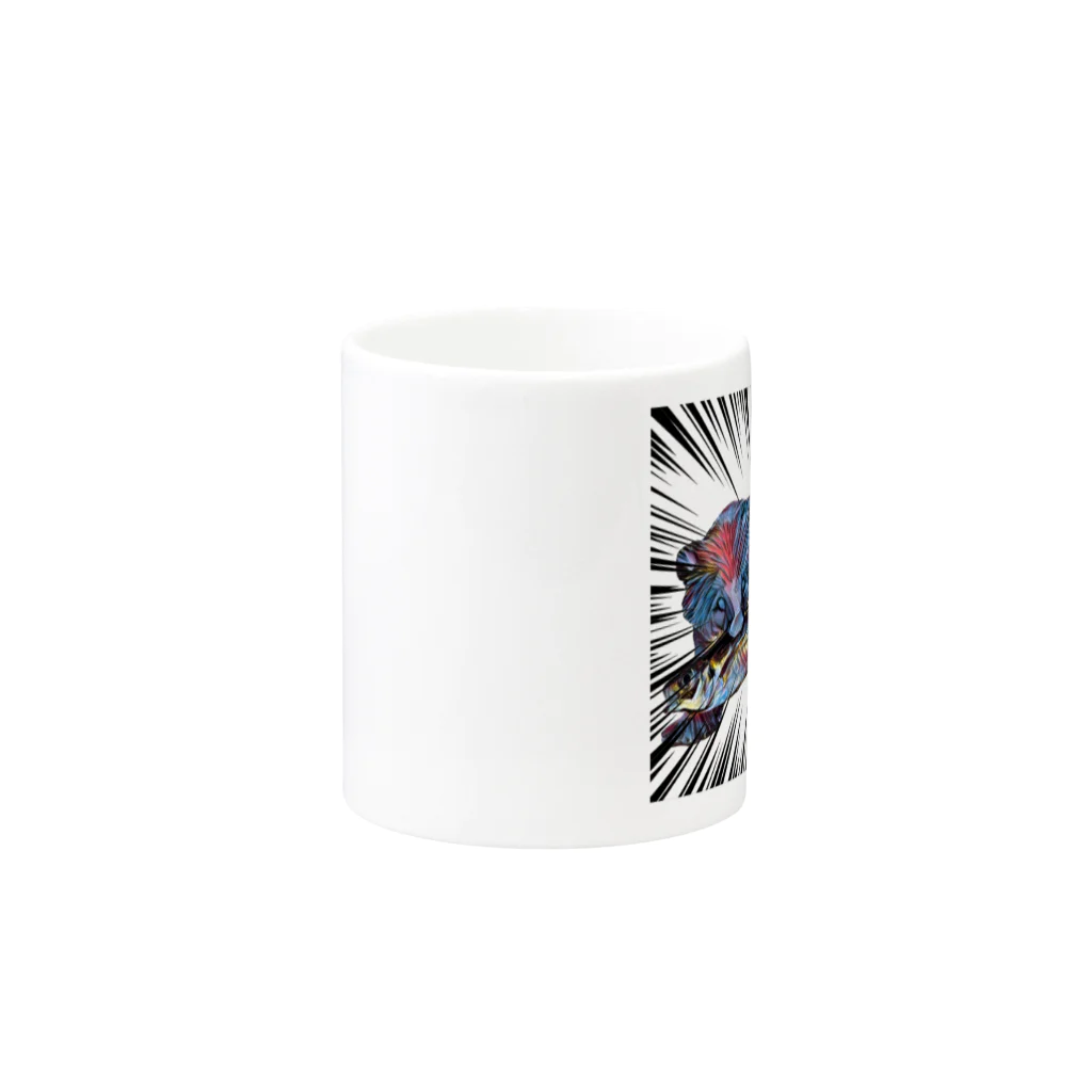 takachan Storeの熊to鯵 Mug :other side of the handle