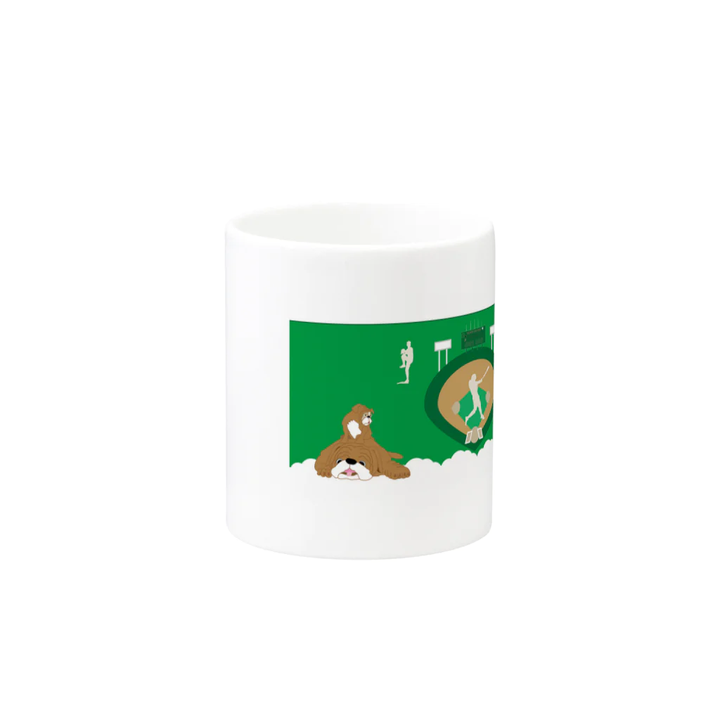 ジルトチッチのデザインボックスの野球と犬のわんわんナンバーワン Mug :other side of the handle