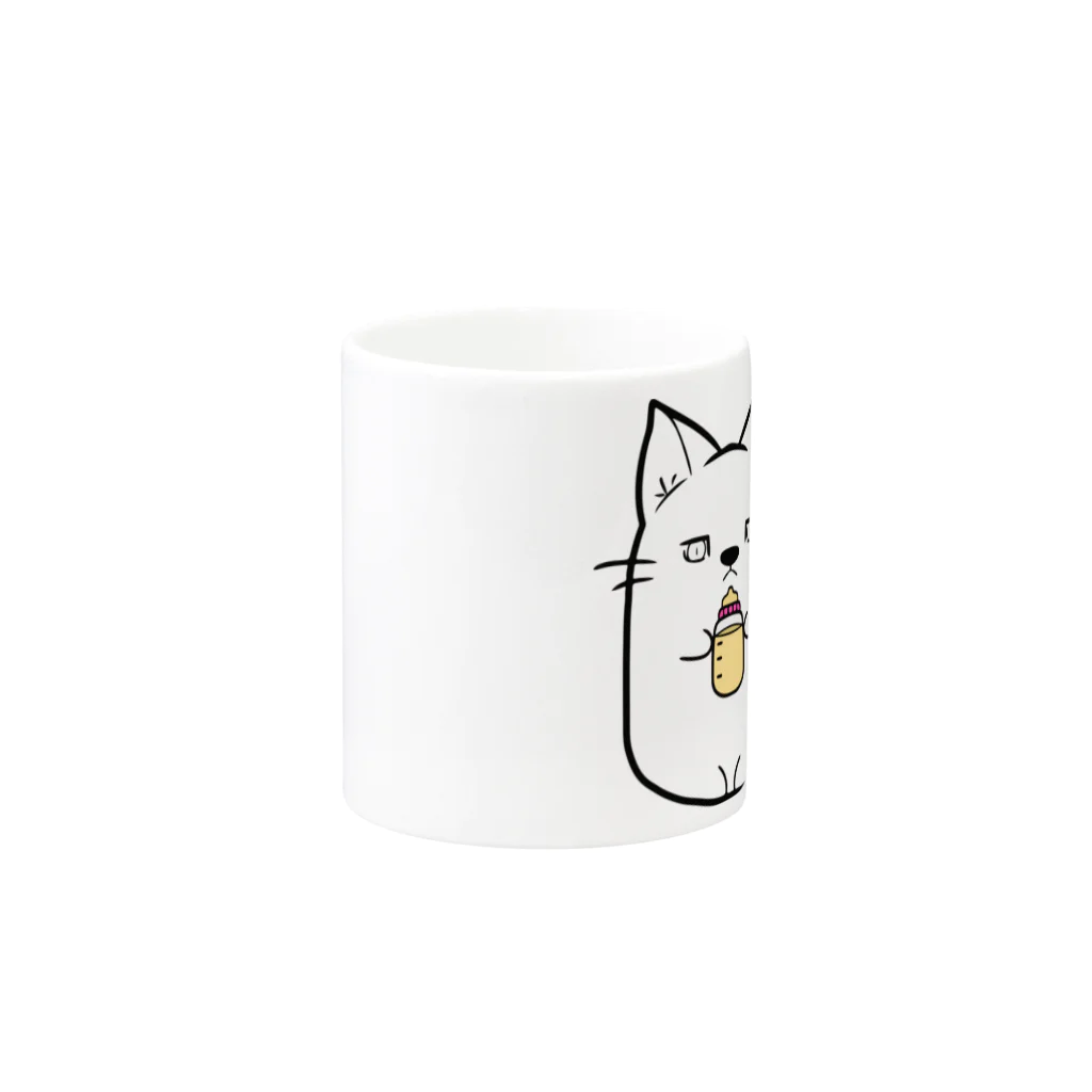 どやネコ！どやちゃん。のねこさんとミルク(もちねこ) Mug :other side of the handle