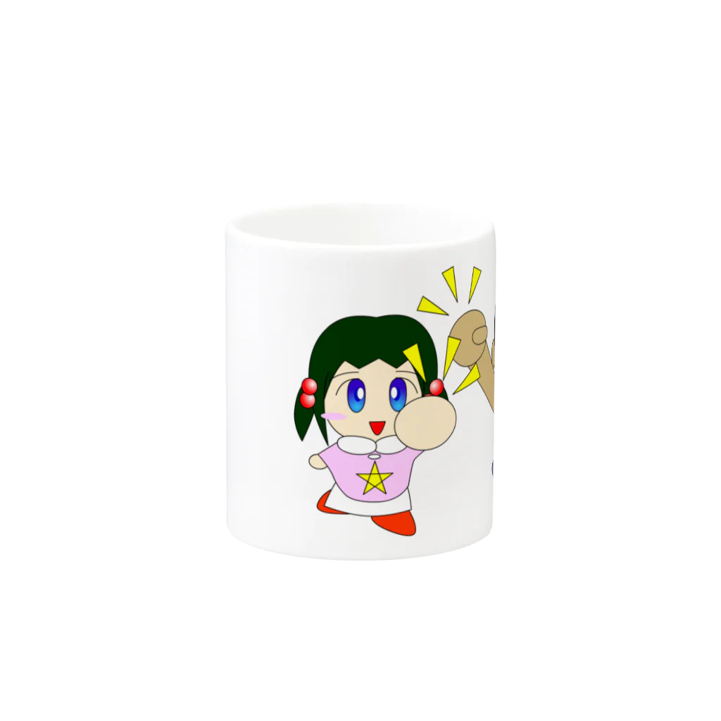 WANPA's STOREのミニわんぱ君としおりちゃん Mug :other side of the handle