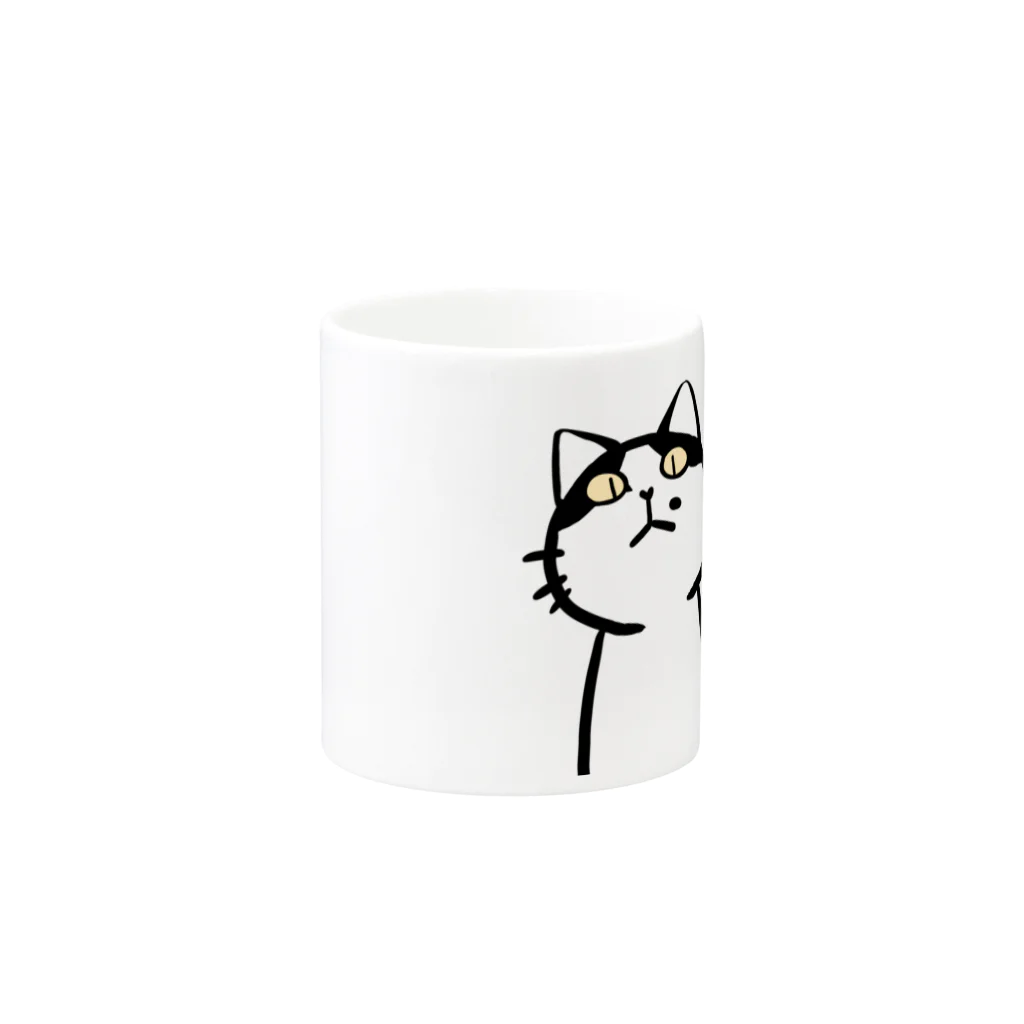 サカドの牛柄猫 Mug :other side of the handle