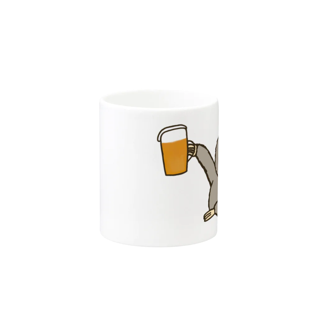 ＋Whimsyのなまけものビール Mug :other side of the handle