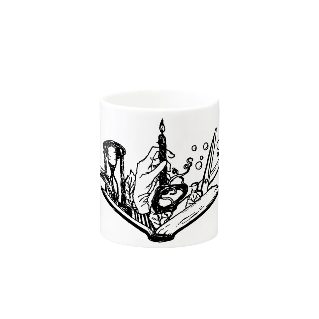 LUNARHOLIC STOREの-Noir+Angelique- メモリアルイラスト柄シリーズ マグカップの取っ手の反対面