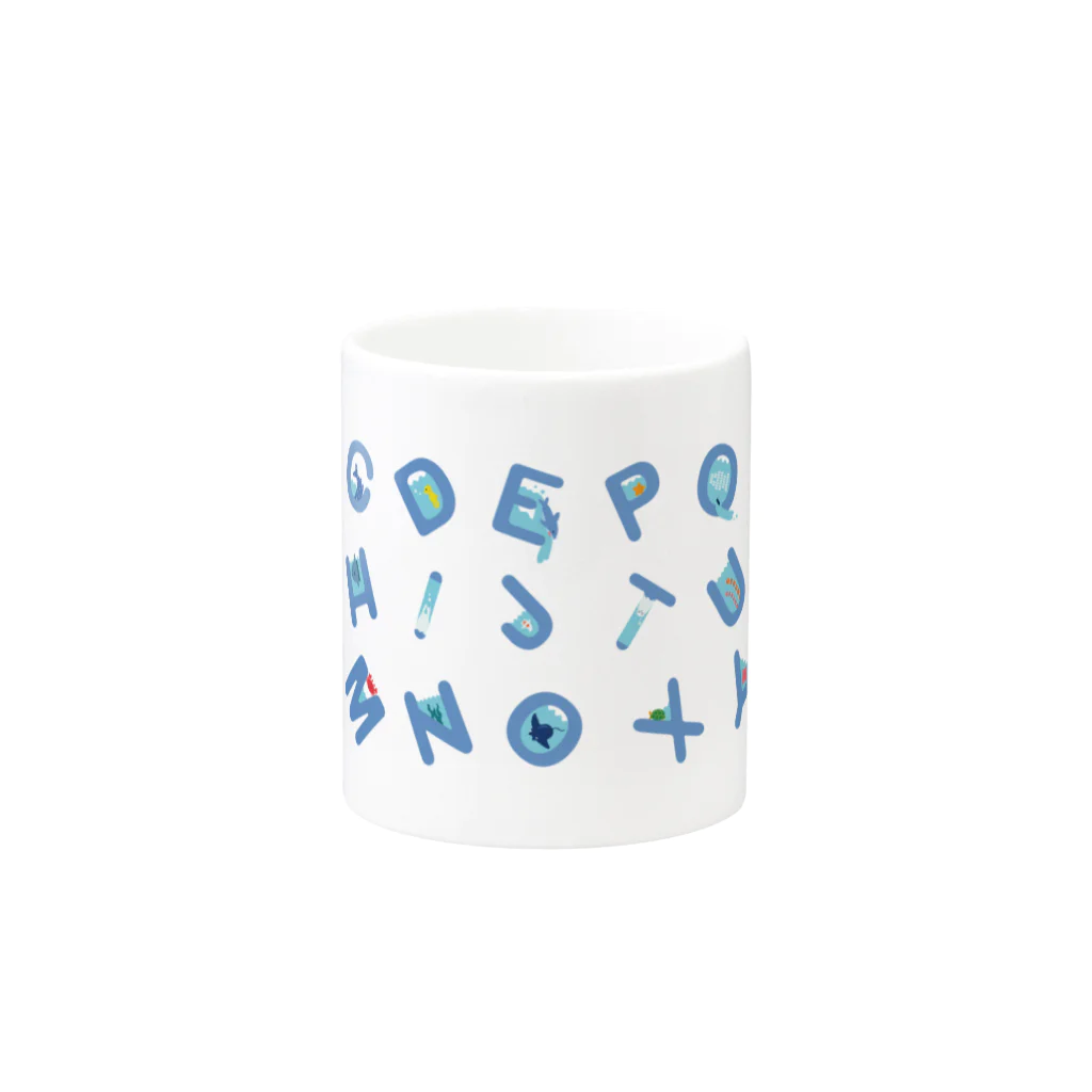 Nest Lab Kyotoのアルファベット水族館 Mug :other side of the handle