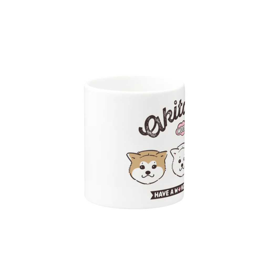 茉莉香｜Marikaの秋田犬ブラザーズ Mug :other side of the handle