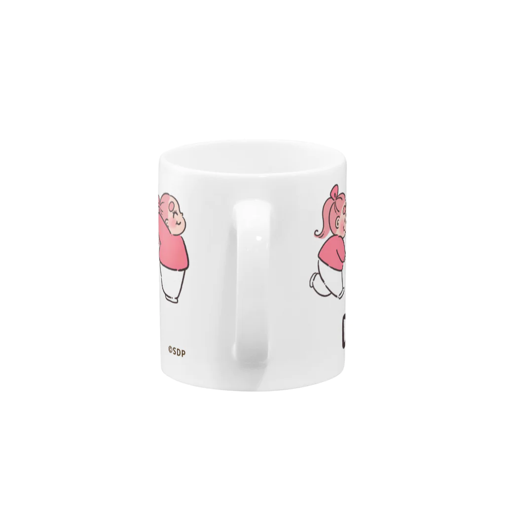 ぽちゃ日和のぽにょちゃんでんぐりがえしマグカップ Mug :handle