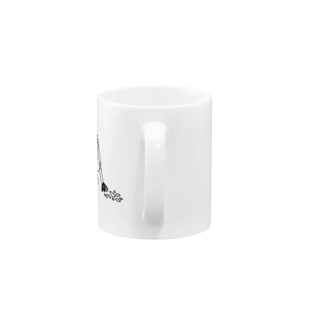 かわいいいきものグッズのせっせこおばけ Mug :handle