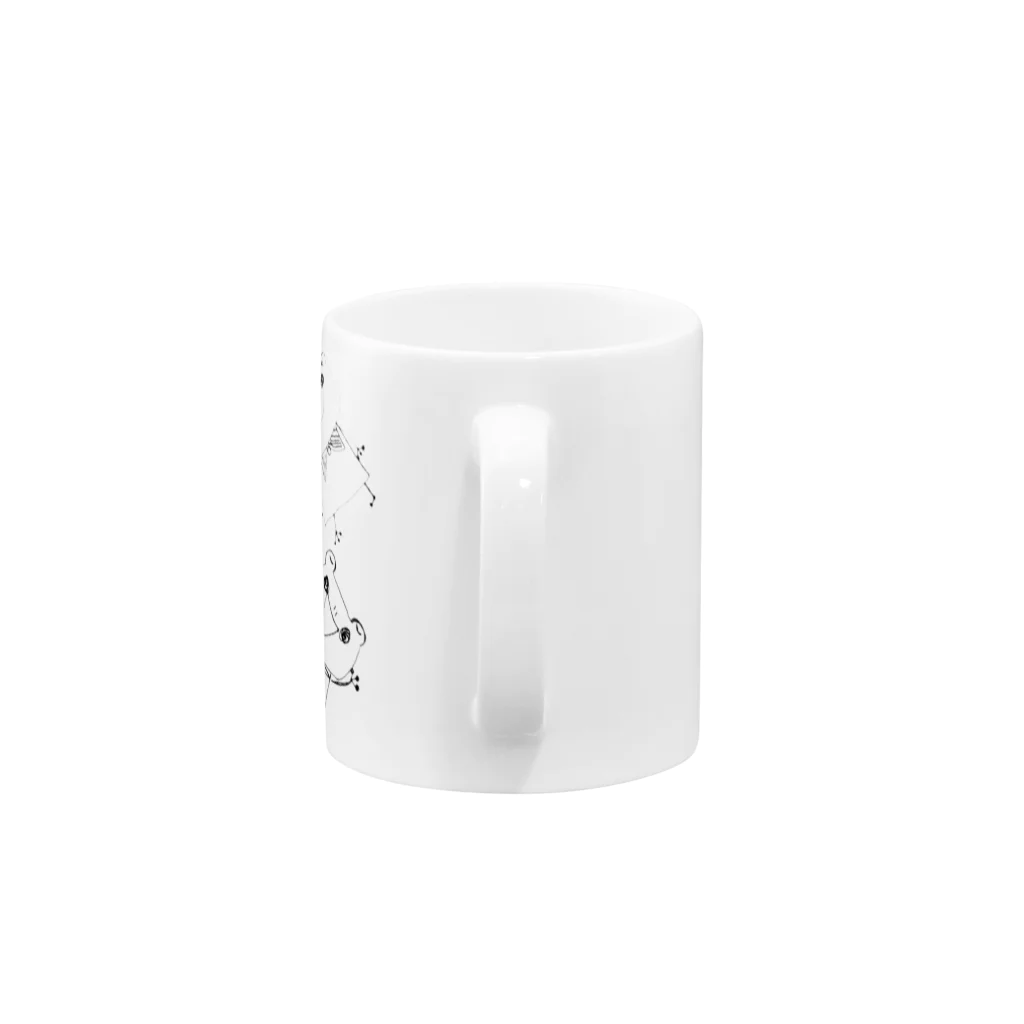 カエルがモチーフの世界にひとつだけのオリジナルデザイングッズのHAPPYカエル Mug :handle