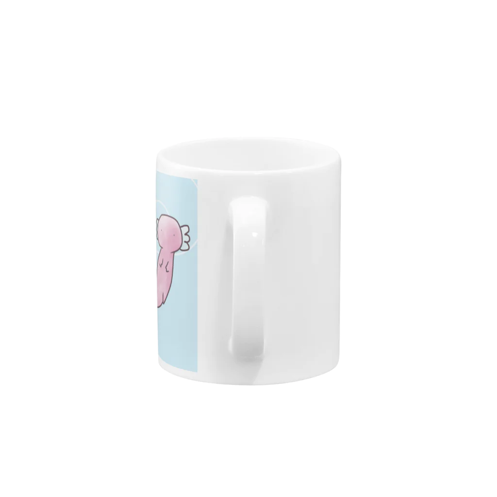 海月のメンダコとウーパールーパー Mug :handle