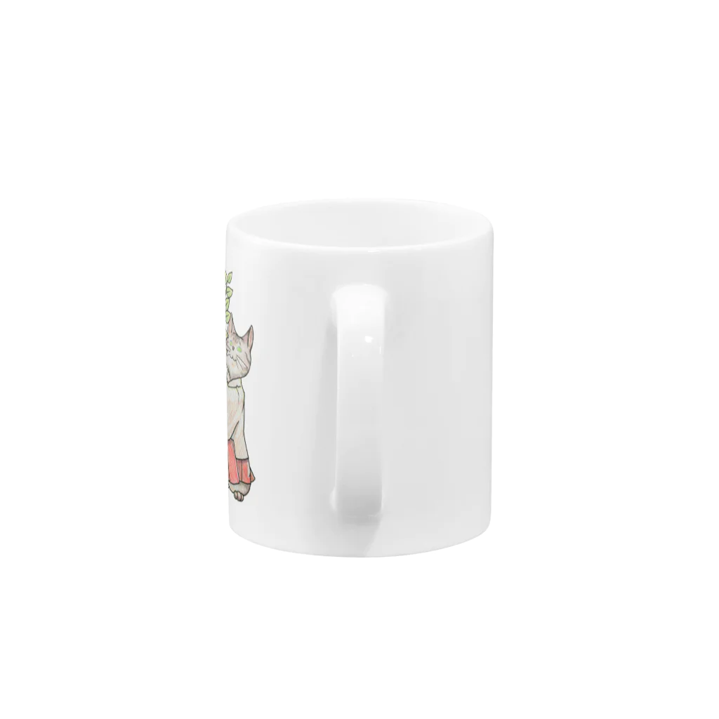 猫神神社の巫女猫 Mug :handle