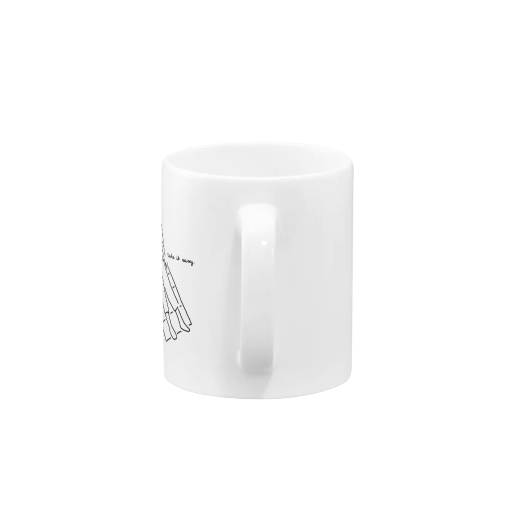 サッカーの気分のくつろぐ眼鏡の女 Mug :handle