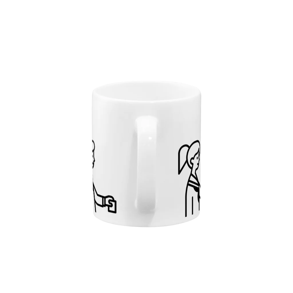 投票所はあっち→プロジェクトのPEOPLE マグカップ Mug :handle