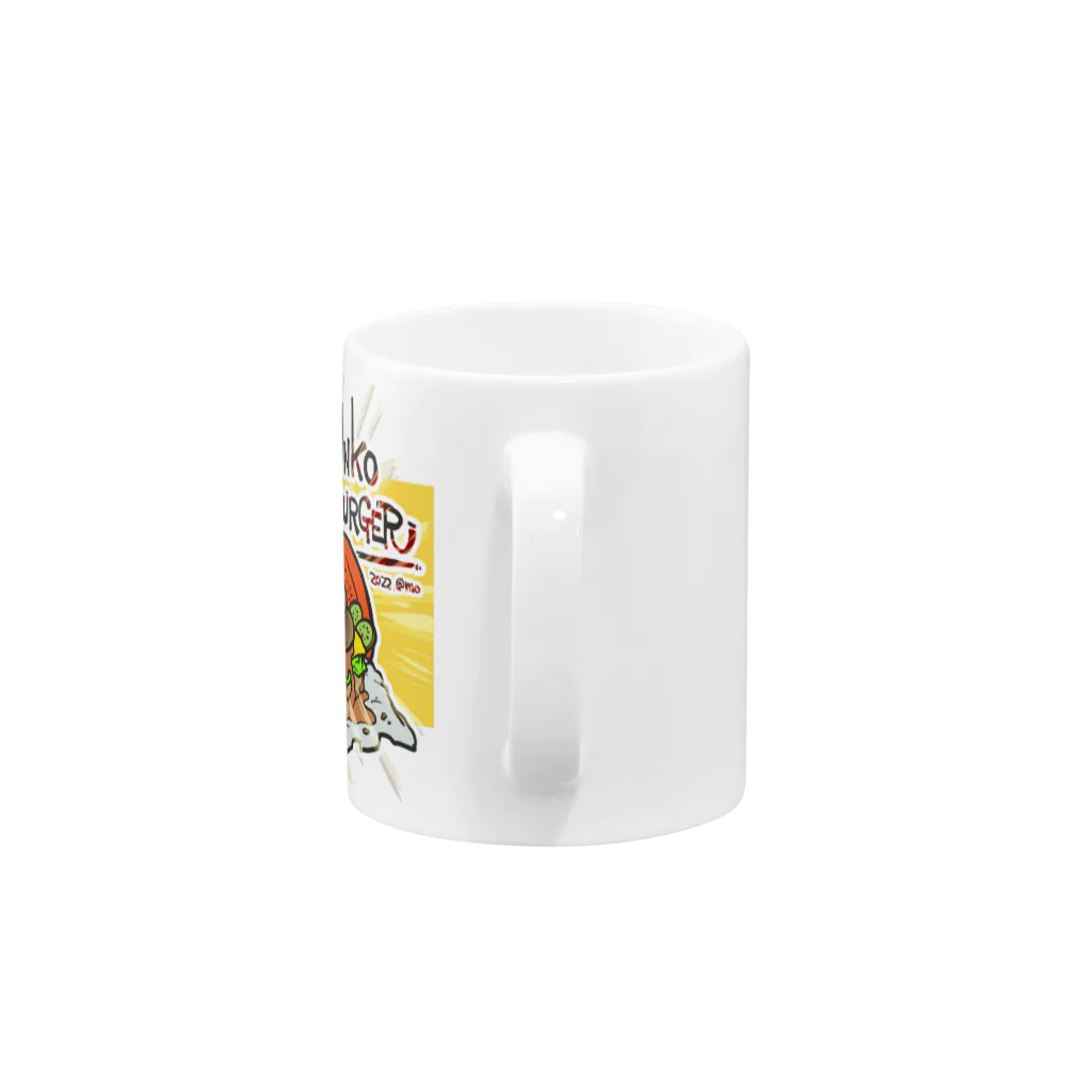 ﾓﾘ('ω')ﾓﾘのうんこバーガー Mug :handle