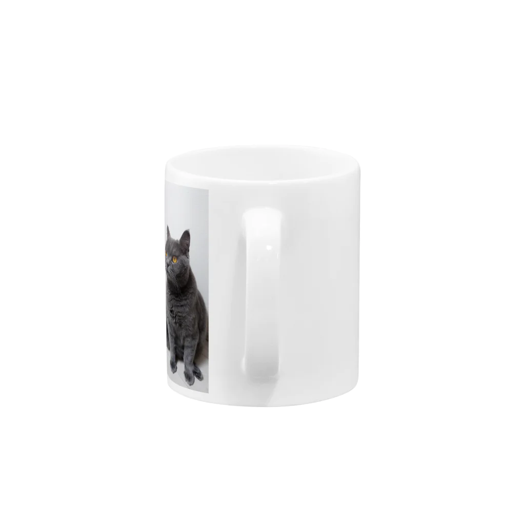 ねこのきまぐれのくつろぎブルー Mug :handle