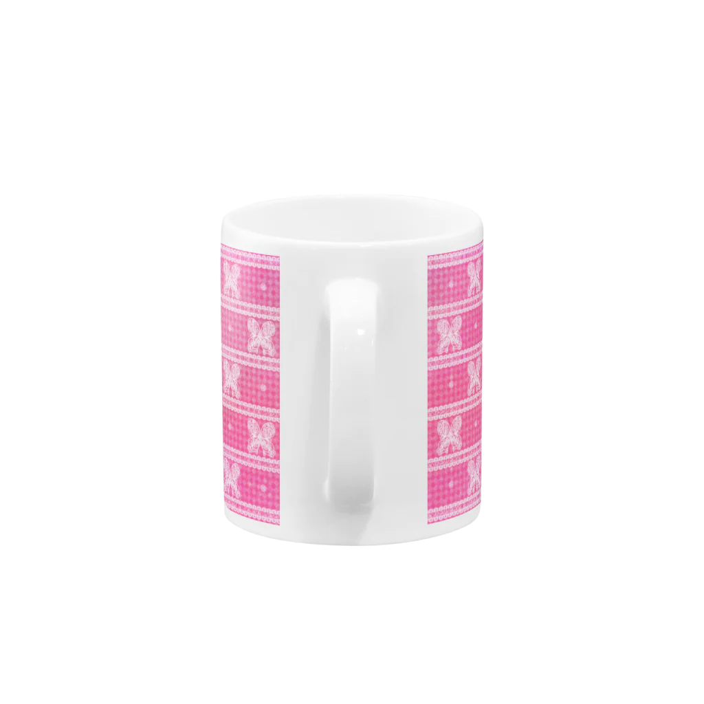 ❀花狐庵❀-HanaKoAn-の「花籠」Series * LittleButterfly pink マグカップの取っ手の部分