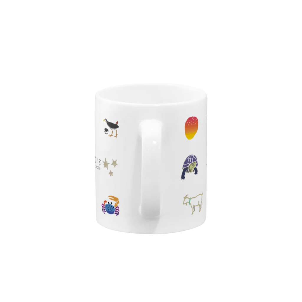 しまのなかまfromIRIOMOTEのしまのなかま　2018IRIOMOTE文字入り Mug :handle