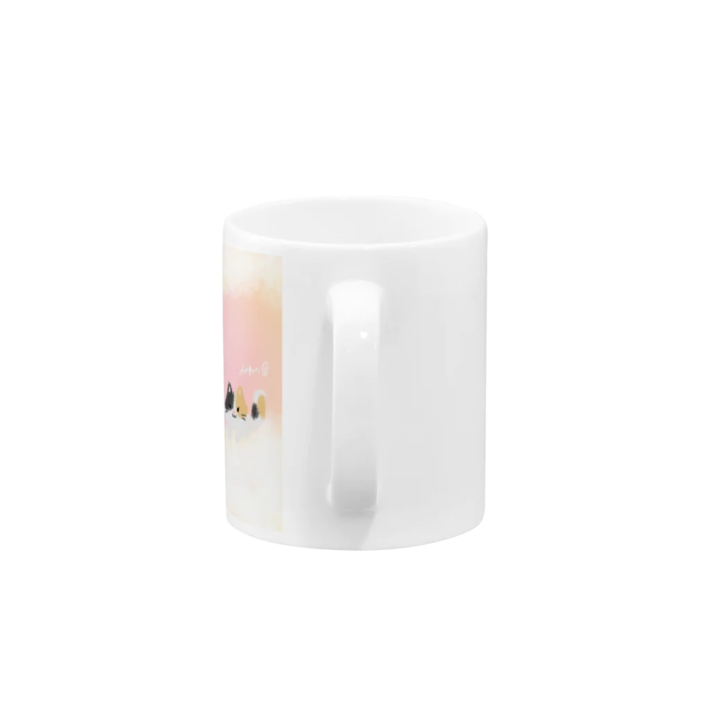 どんぐり🌈🍀のふわふわ猫の楽園 Mug :handle