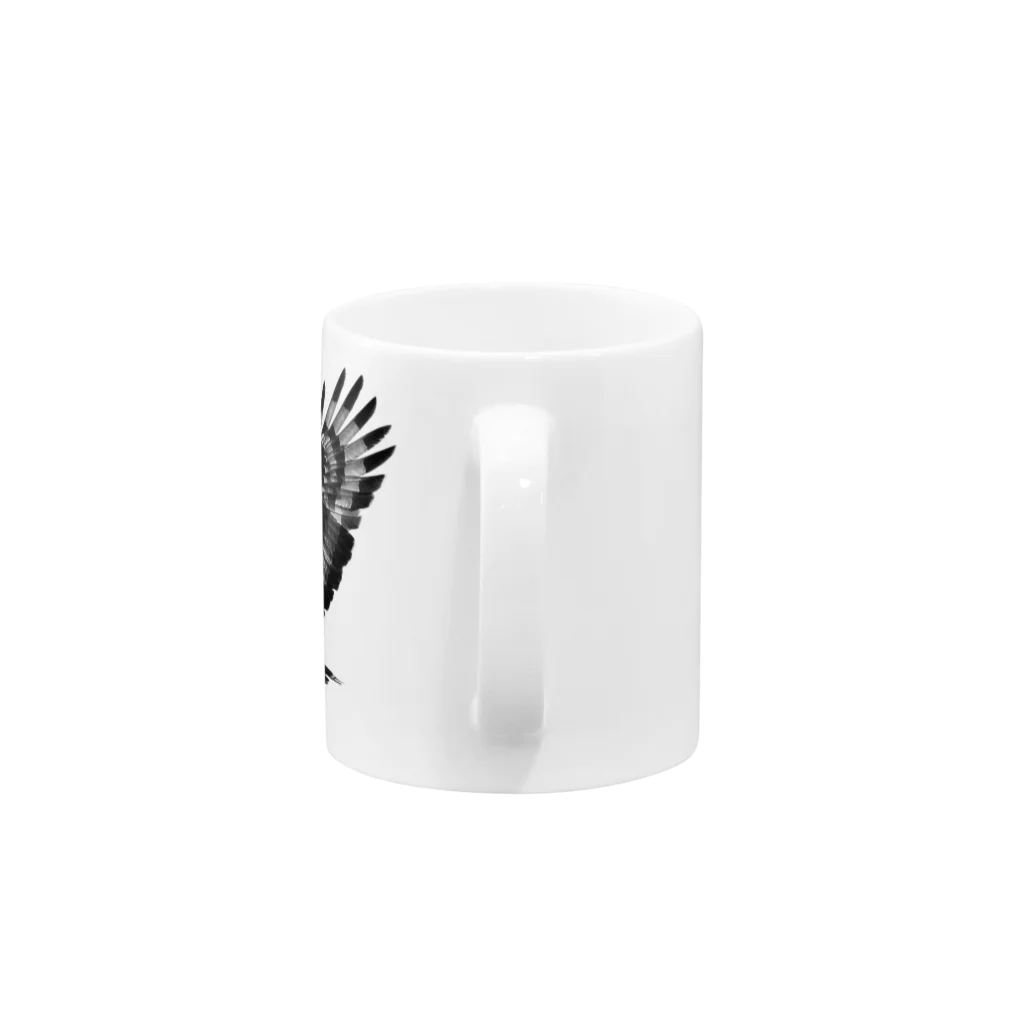 WILDBIRD GOODS SHOPのカンムリワシ・モノクロ Mug :handle