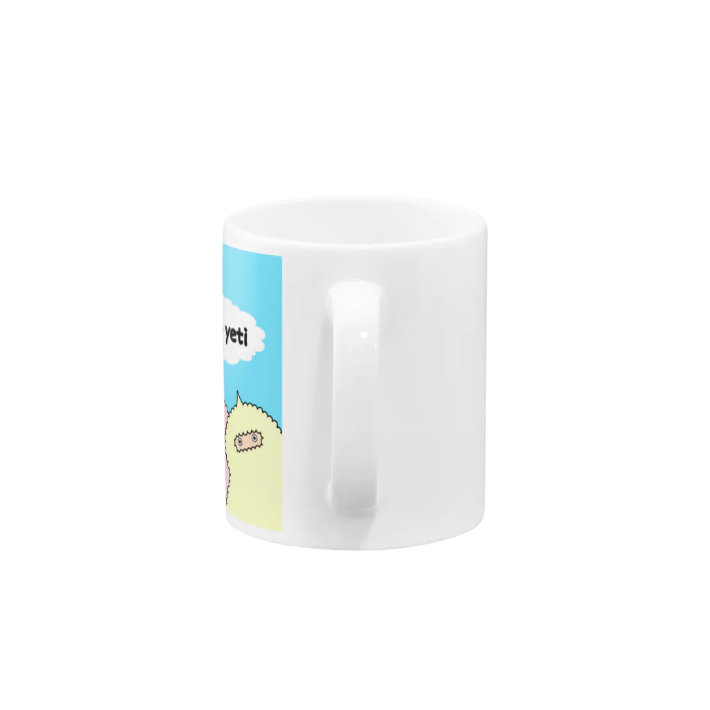 もこもこイエティのひょっこりもこもこイエティ Mug :handle