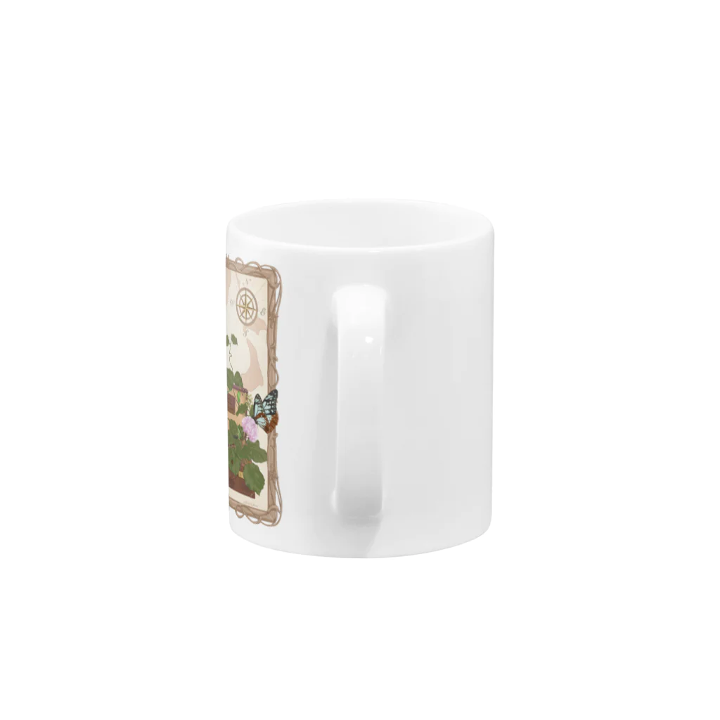 kitaooji shop SUZURI店のTraveling butterfly Mug :handle