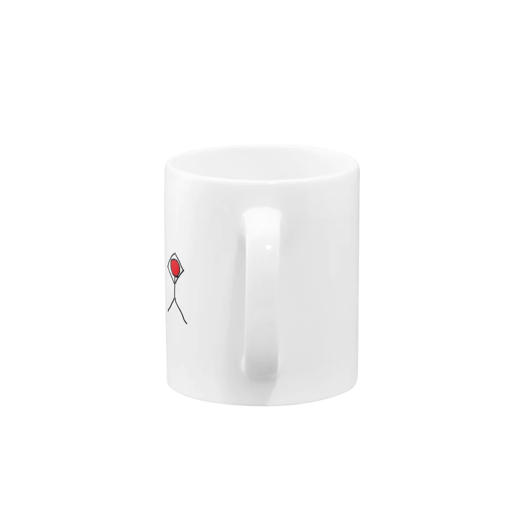 絵の具入れの信号機ヨガぼうにんげんくん Mug :handle