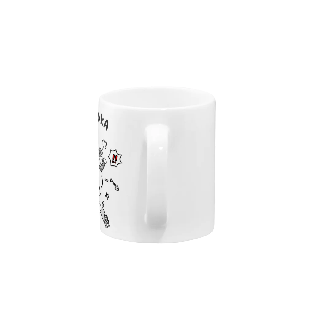 寒がりモンスターのボカスカ(古典的表現) Mug :handle