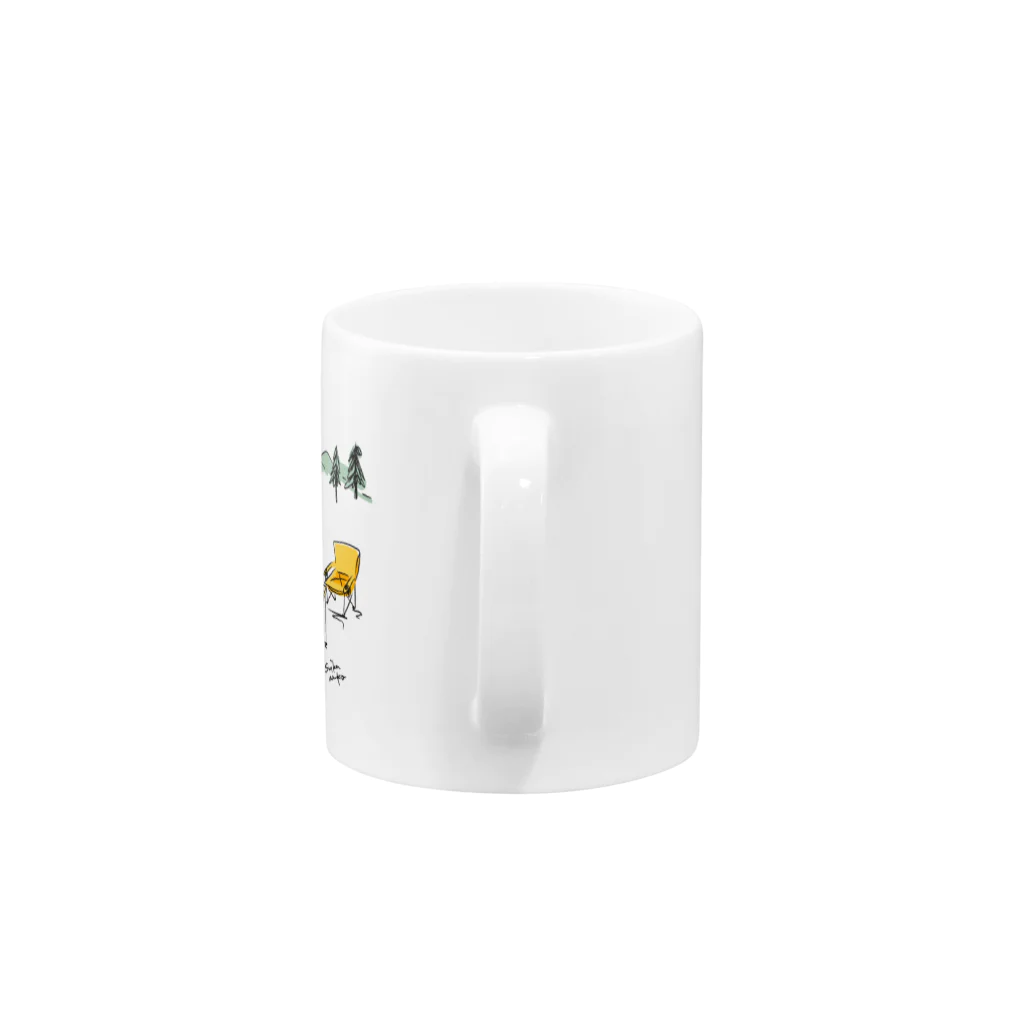 すいかねこのキャンプくま Mug :handle