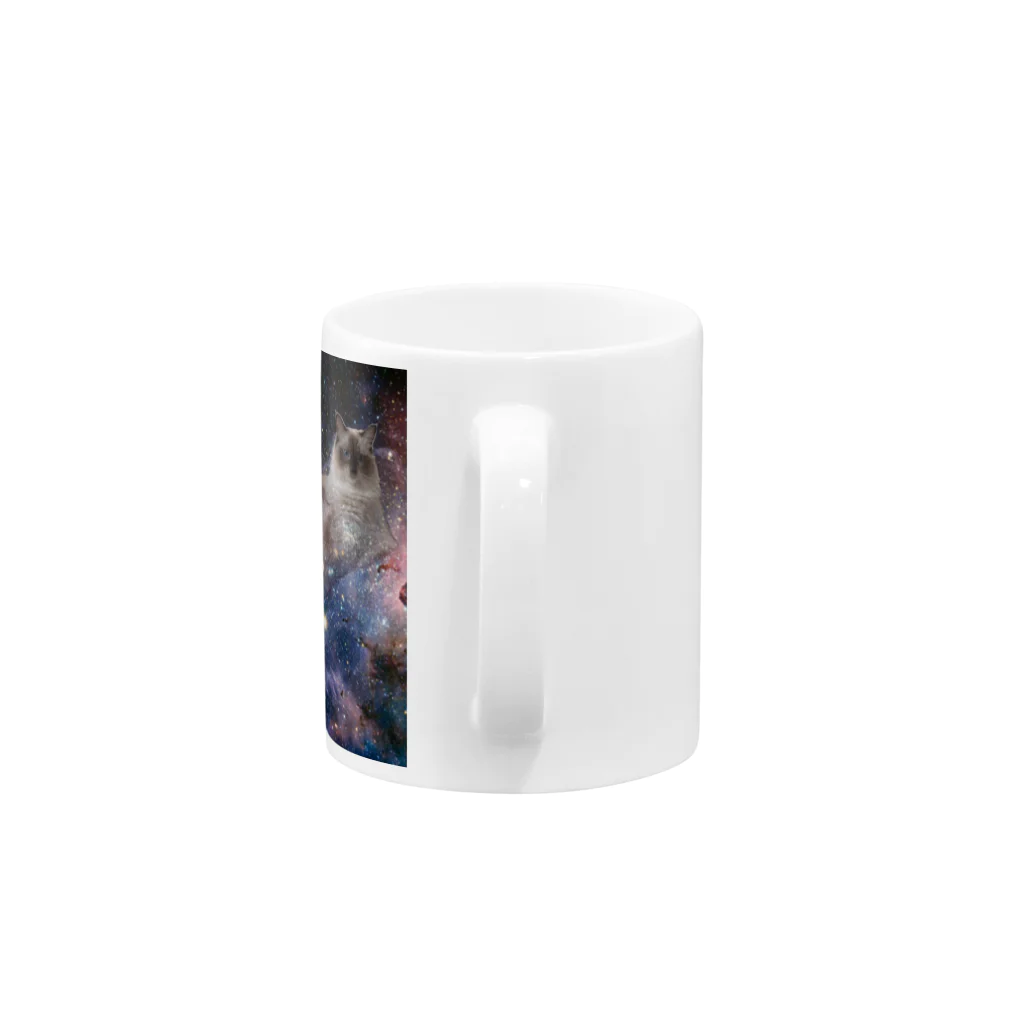 BFCisのBLACK FACE CAT in space  Mug :handle