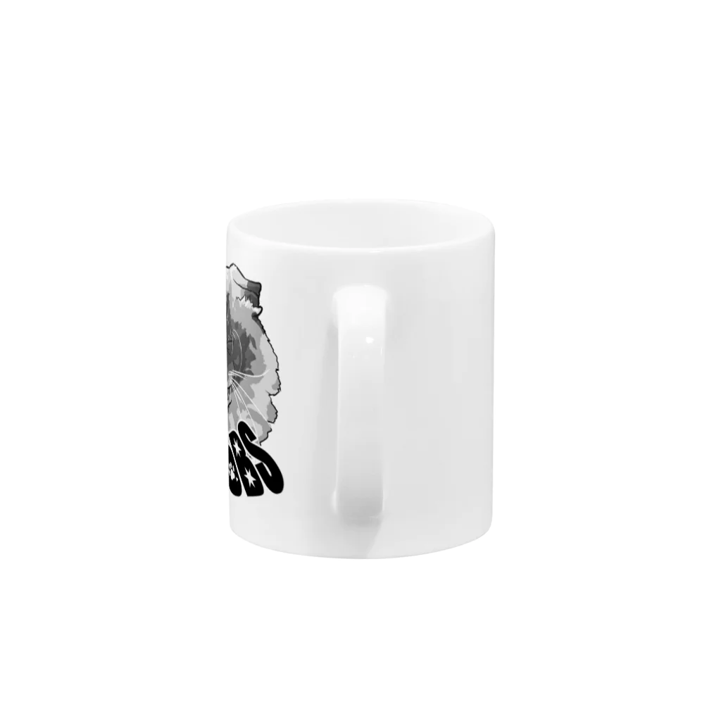 BFCisのBLACK FACE CAT is super monochrome Mug :handle