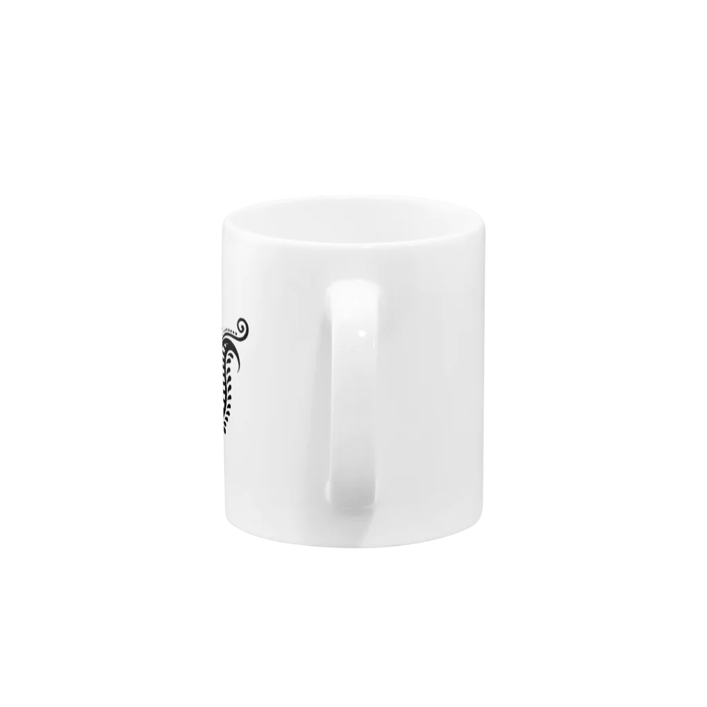 柚子の猫と蝶(メヘンディ) Mug :handle